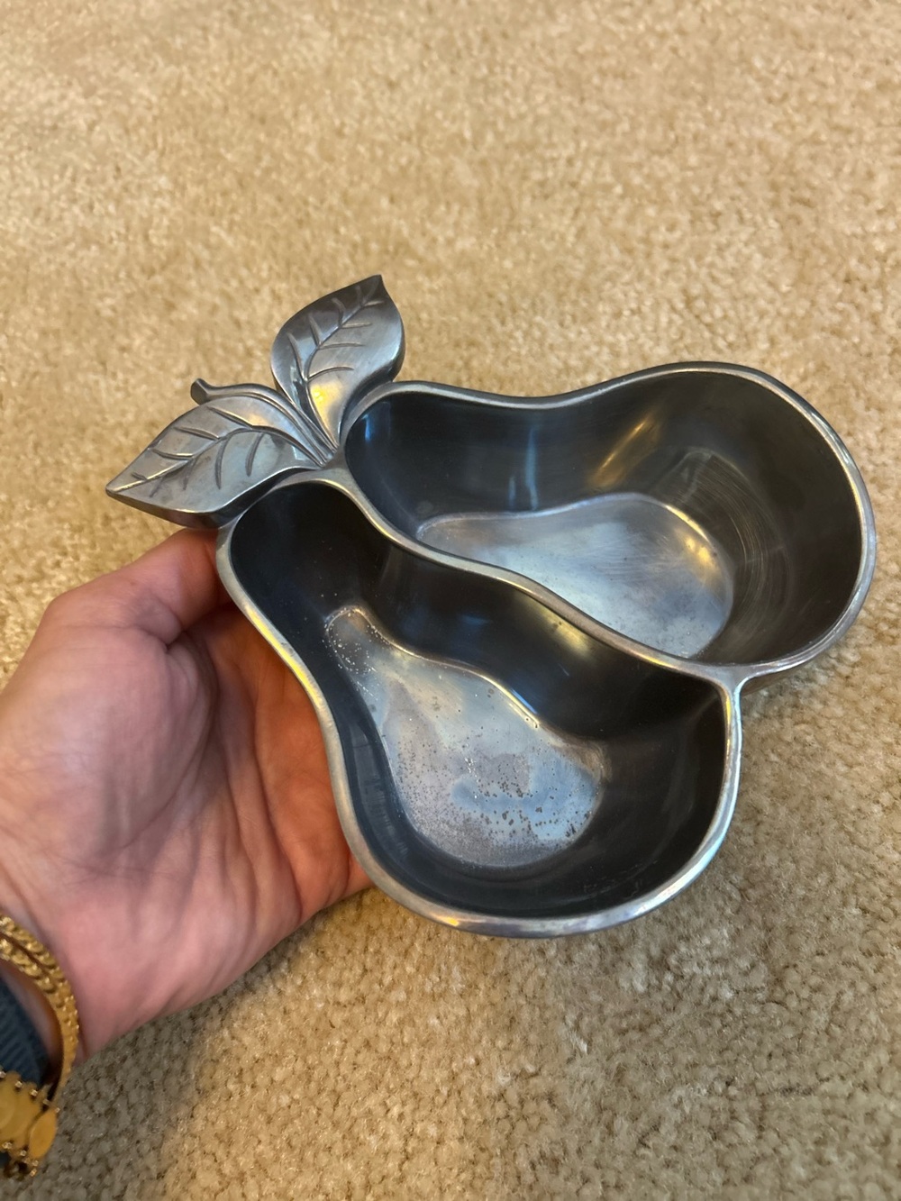 Lenox Orchard in Bloom divided pear dip bowl